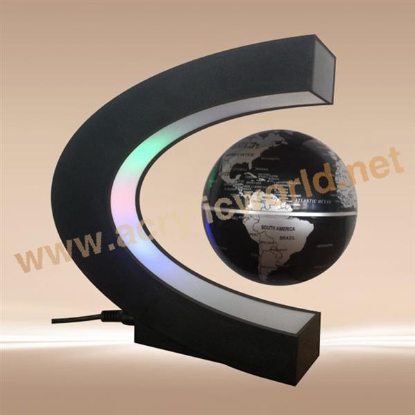 C shape acrylic magnetic globe display 360 rotating